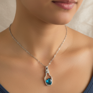 Heart filled wishing bottle necklaces